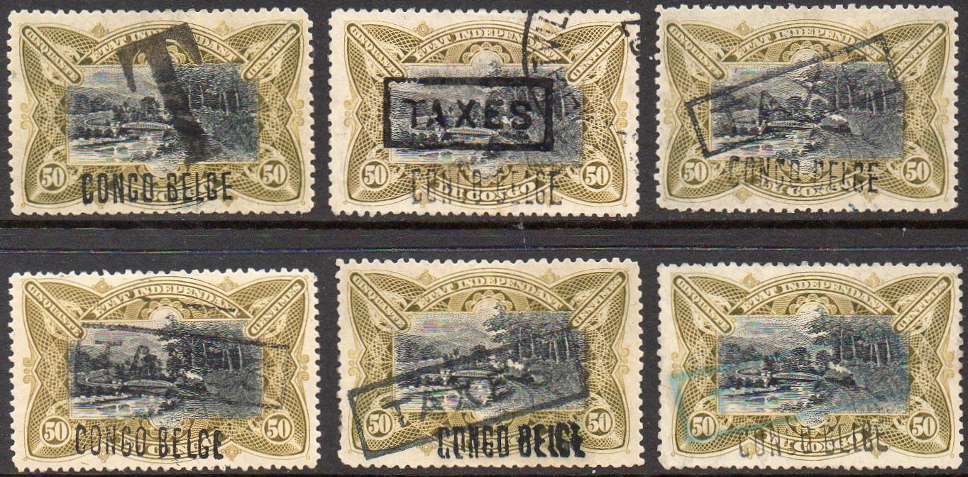 Belgian Congo Belge 50c Mols train on bridge